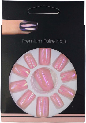 

One Personal Care Premium False Nails | Chrome Finish UBB172-03 Shiny Baby Pink(Pack of 12)
