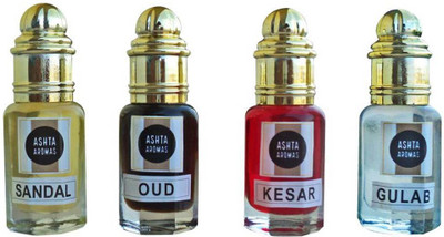 

ASHTAAROMAS Combo of 4 Pcs Attar GULAB , KESAR , OUD , SANDAL Herbal Attar Herbal Attar(Oud (agarwood))