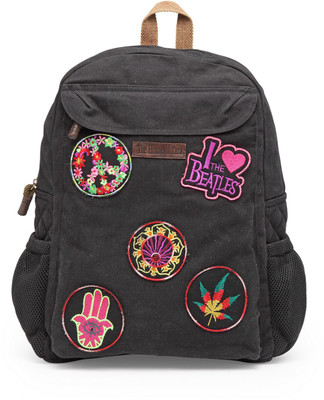 

The House of Tara Canvas Patch Print 16 L Laptop Backpack(Black), Raven black