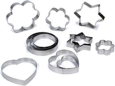 Flipco Cookie Cutter 12Pcs/Set Pastry Fruit Molds Stainless Steel Heart Flower Round Star Biscuit Mould Fondant Cutting Cutters Cookie Cutter(Pack of 12)