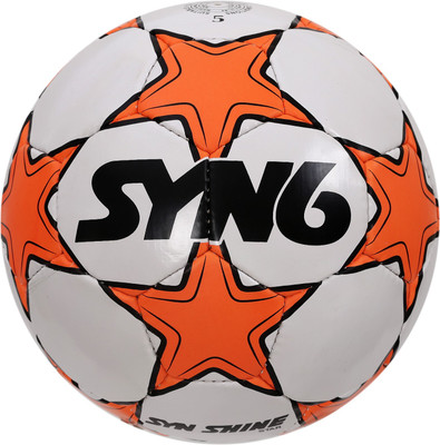 

SYN6 Synshine Football - Size  Fluorescent Orange, Rubber Soccer Ball For Hard Grounds Football - Size: (Pack of 1, Orange, White