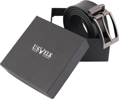 

U.S.ELK Men Casual Black Genuine Leather Belt