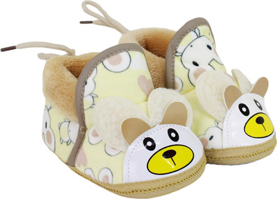 

Neska Moda 0 To 12 Month Premium Baby Booties(Toe to Heel Length - 12 cm Brown)