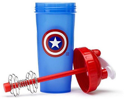 

GetSweat Best Leak Free Gym Shaker With SuperHero Bottle 700ml (Captain America) 700 Shaker(Pack of 1, Red), Blue