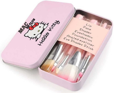 

MAC BB PLUS Trend Hello Kitty mini Pink brush ORIGINAL WASHABLE MAKEUP BRUSH SET OF 7 FOR ALL TYPE MAKEUP ( Pack of 7 )(Pack of 1)