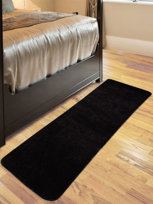 Saral Home Black Polyester Runner(2 ft,  X 6 ft, Rectangle)