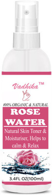 

Vadhika 100% Organic & Natural Premium Rose Water For Face & Skin (No Alcohol, Chemical & Paraben Free ) (100 ml)(100 ml)