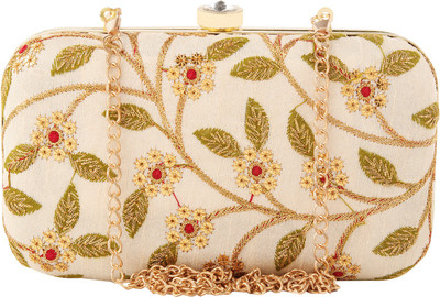 

Anekaant Party Beige, Multicolor Clutch