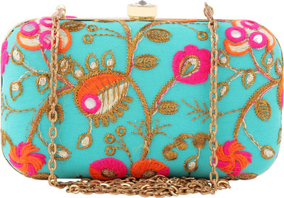

Anekaant Party Green, Multicolor Clutch