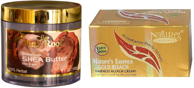 

Pink Root FEATHER TOUCH SHEA BUTTER SKIN CREAM 100GM WITH NATURE ESSENCE GOLD BLEACH 200GM(Set of 2)