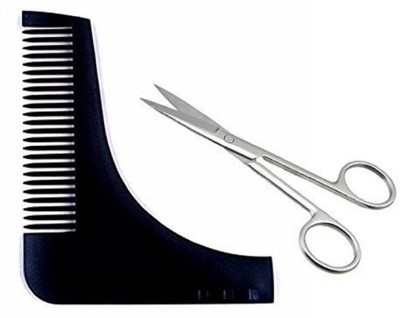 

Bueno Combo Of Beard Comb And Hair Cutting Scissor For Men And Boys(Set of 2)
