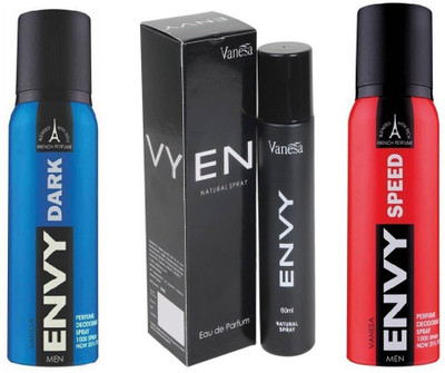

Envy Dark, Men 60ml & Speed Perfume Deodorant Spray Pack of 3(Set of 3)