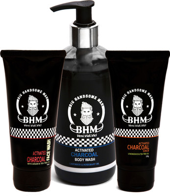 

Big Handsome Man Activated Charcoal Super Saver Combo | Activated Charcoal Body Wash, 300 ml, Activated Charcoal Scrub, 100ml & Activated Charcoal Face Wash, 100 ml | Sulphate & Paraben Free(Set of 3)