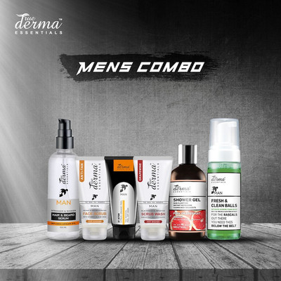 

True Derma Essentials Men (B-Series) Care Pack (Hair Serum, Face Scrub, Peel Off Mask, Scrub Wash, Shower Gel, Intimate Wash)(Set of 6)