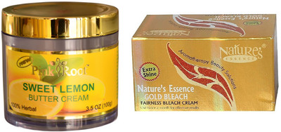

Pink Root SWEET LEMON BUTTER CREAM 100GM WITH NATURE ESSENCE GOLD BLEACH 200GM(Set of 2)