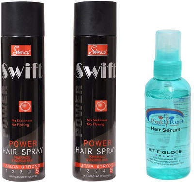 

Pink Root HAIR SERUM WITH 2 PCS SIMCO SWIFT POWER HAIR SPRAY(Set of 2)