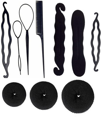 

JAGTEK Hair Combo Of 10 pcs , New Hair Styling tools all in one combo(Set of 10)