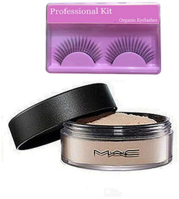 

Professional kit Eyelashes & mac loose powder Compact(Set of 2)