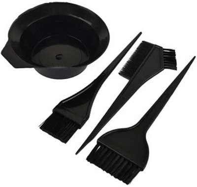 

Bueno Hair Colouring 3 Different Type Of Brushes With Bowl For Salon And Parlour Use, Hair Colour Dye Bowl Kit For Men And Women For Home Use, Pack Of 1(Set of 4)