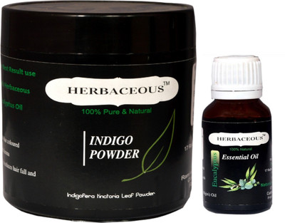 

HERBACEOUS 100% Pure and Natural Indigo Powder (150g) And 100% Pure & Natural Eucalyptus (Nilgiri) Oil (20ml)(Set of 2)