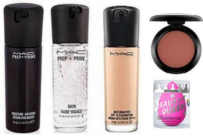 

Ultimate Sponge Puff, Matchmaster Foundation, Prep+prime Skin Base Visage Primer, Moisture Serum, Star trik Blusher(Set of 5)