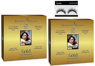studio Eyelashes And Shahnaz Hussain 24 Carat Gold Facial Kit(Set of 3)