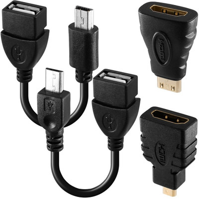 

AFUNTA Android Tablet Cable Adapter Set-micro USB Otg; Mini USB Otg; Hdmi Female to Micro Hdmi Male;hdmi Mini-enabled Devices to Standard Hdmi Combo Set