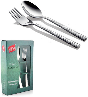 

Shapes Feast Stainless Steel Cutlery Set(Pack of 12)