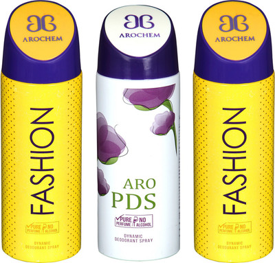 

Arochem Fashion & Aro PDS Combo Pack Dynamic Deodorant Spray Deodorant Spray - For Men & Women(600 ml, Pack of 3)