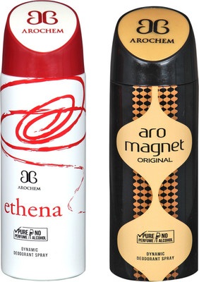 

AROCHEM ETHENA AND ARO MAGNET DYNAMIC DEODORANT SPRAY COMBO Deodorant Spray - For Men & Women(200 ml, Pack of 2)