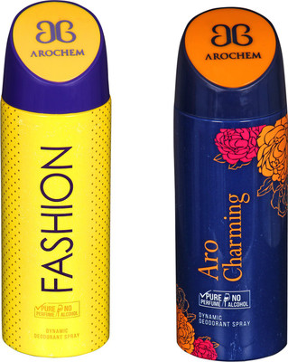 

arochem COMBO FASHION & ARO CHARMING DYNAMIC DEODORANT SPRAY Body Spray - For Men & Women(400 ml, Pack of 2)