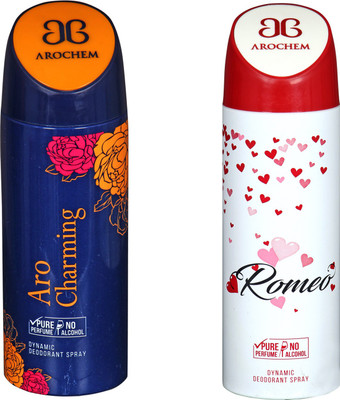 

AROCHEM ARO CHARMING AND ROMEO DYNAMIC DEODORANT SPRAY COMBO Deodorant Spray - For Men & Women(200 ml, Pack of 2)