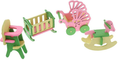 

Webby Wooden Doll House Kids Play Room Set, Multicolor(Multicolor)