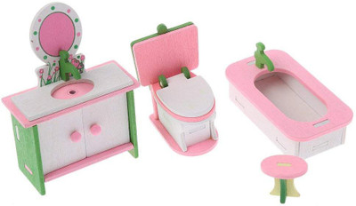 

Webby Wooden Doll House Bath Room Set, Multicolor(Multicolor)