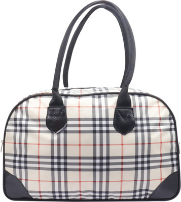 

kisavo Check White Travel Duffel Bag(White)