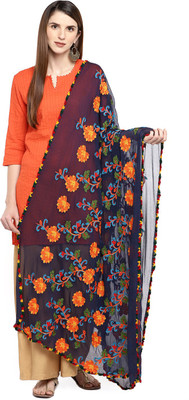 DUPATTA BAZAAR Chiffon Embroidered Women Dupatta