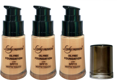 

Lady Fashion High Defination Oil Free Extreme Glow Foundation (Pack of 3) Foundation(Nude)
