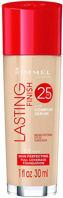

Rimmel Lasting Finish Foundation, Ivory, 1 oz, Medium Coverage Liquid Foundation with SPF 20, Long Lasting Smooth & Even Look Foundation(100 Ivory)