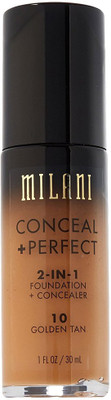 

Milani Conceal + Perfect 2-in-1 Foundation Concealer, Golden Tan, 1.0 Fluid Ounce Foundation(Golden Tan)