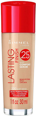 

Rimmel Lasting Finish Foundation, Soft Beige, 1 oz, Medium Coverage Liquid Foundation with SPF 20, Long Lasting Smooth & Even Look Foundation(200 Soft Beige)