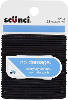 

Scunci No Damage Elastic Hair Bands, Black Hair Band(Black)