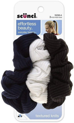 

Scunci Effortless Beauty 2 X 2 Basic Ribbed Twisters, 3 Count, Colors May Vary Hair Clip(Multicolor)