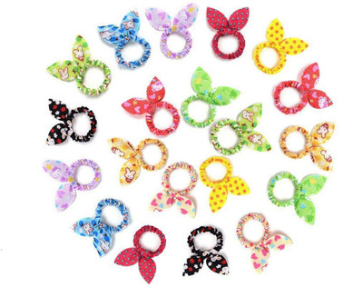 

STS 20 PCS Cute Girls Rabbit Ear Hair Tie Bands Ropes Ponytail Holder (20PCS Rabbit Ear) Hair Band(Multicolor)