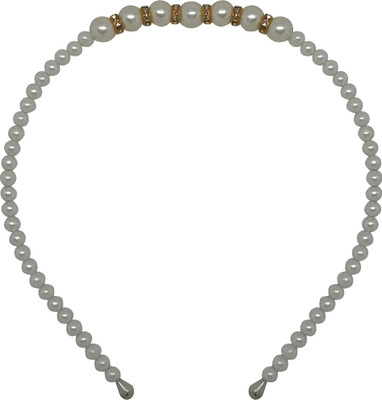 BOXO Pearl Hair Bands for Kids Wedding and Party Wear Hair Accessories for Girls, White Hair Band(White)