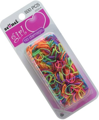 

Scunci Girl No Damage Polyband Elastics,500 ea Hair Band(Multicolor)