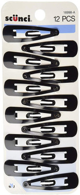 

Scunci Countour, Snap Hair Clips, Black - 12 Count Hair Band(Multicolor)