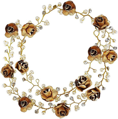 

Bueno Beautiful headband flower tiara hair accessories for juda, perfect juda accessories gift for karvachauth, pack of 1 Hair Accessory Set(Brown)