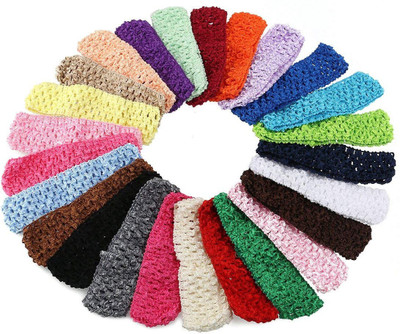 

TINKSKY 24pcs Different Colors Baby Girls Toddler Elastic Crochet Hairbands Headbands Hair Bands Head Band(Multicolor)