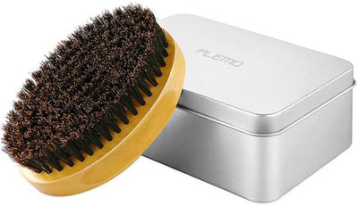 

Plemo 100% Boar Bristles,Beard Brush for Mustache Grooming & Styling with Metal Case