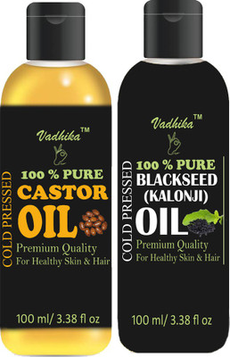 

Vadhika 100% Pure & Natural Cold Pressed Castor Oil & Blackseed Oil Hair Oil (200 ml) Hair Oil(200 ml)
